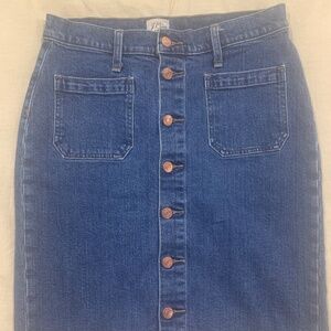 J. Crew Front Button Denim Skirt